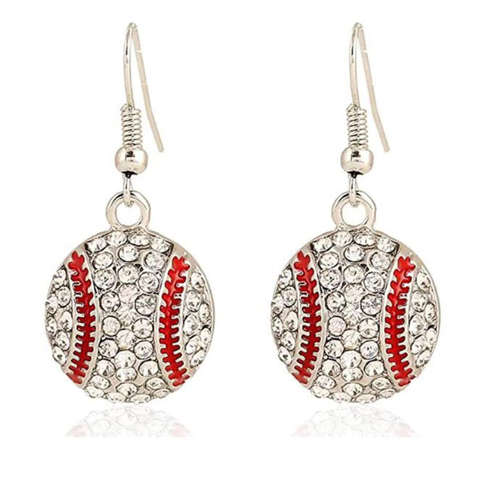 Rhinestone Football & Rugby Earrings for Women - Sparkling Sports Fan Dangle Drop Stud Earrings -dropshippingabc.com