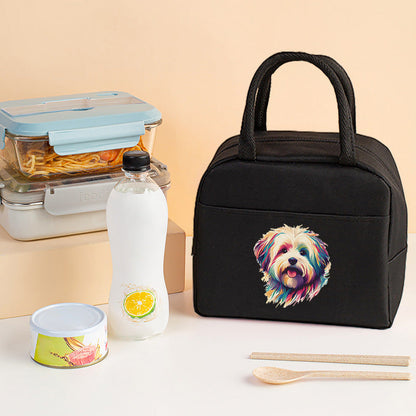 Letter pattern printed thermal insulation bag, lunch box bag, tote aluminum foil ice bag, lunch storage picnic bag, fresh-keeping bag