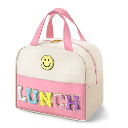 Embroidered Bento Bag - Student Lunch Box Handbag with Fresh-Keeping Large Capacity Thickened Ice Compartment -dropshippingabc.com