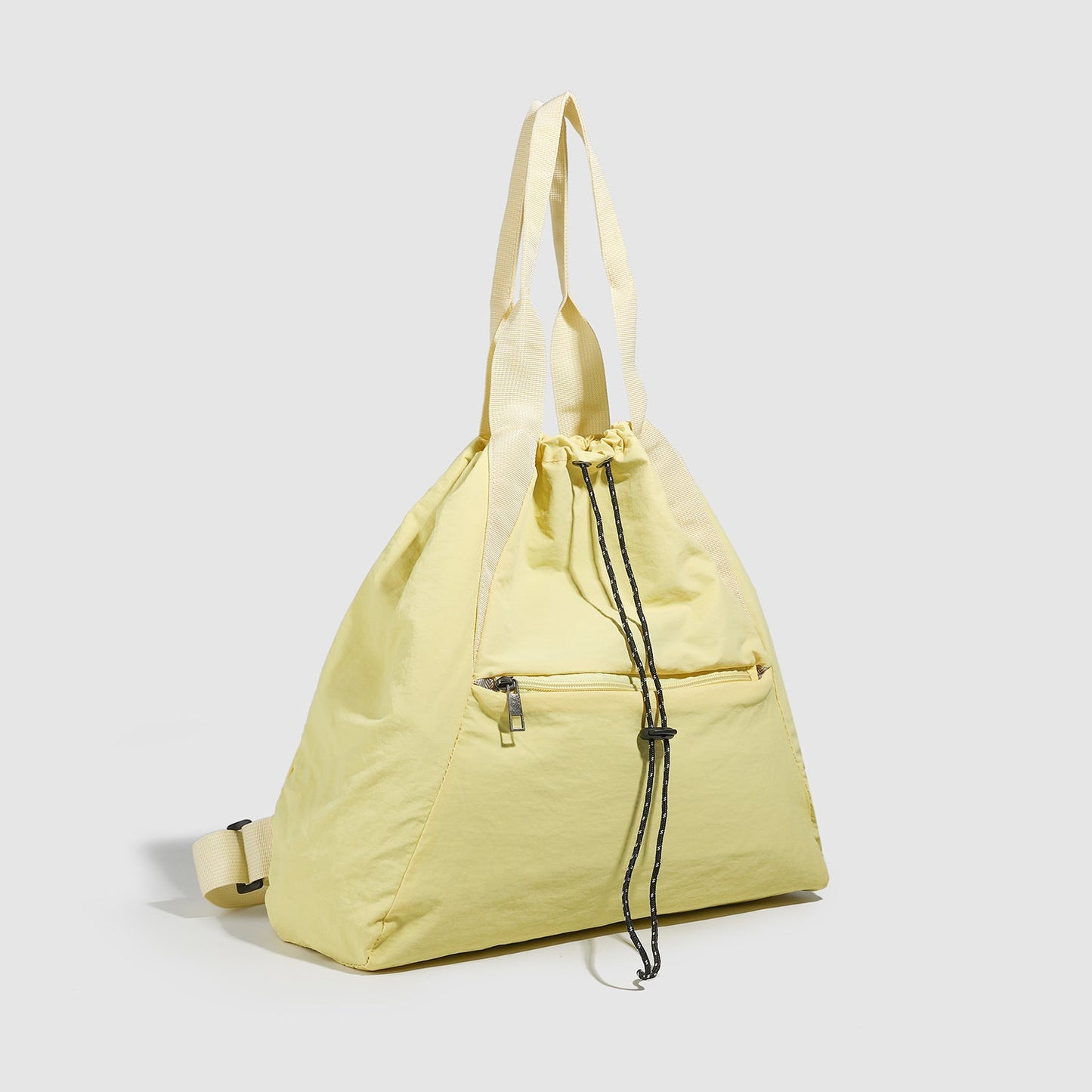 Yellow Drawstring Backpack Purse - Large Capacity Travel Backpack for Students, Lightweight Shoulder Handbag -dropshippingabc.com