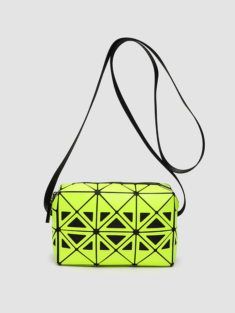 Fashion Small Square Box Crossbody Bag - Hollow Geometric Design Splicing Shoulder Bag, Commuter Small Square Purse -dropshippingabc.com