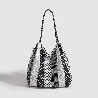 Polka Dot Slouch Tote Bag - Versatile & Portable Shoulder Bag, Large-Capacity Eco-Friendly Hobo Bag -dropshippingabc.com