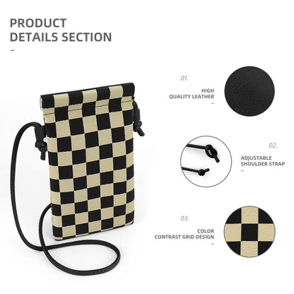 Vegan Leather Phone Crossbody Bag - Mini Mobile Phone Holder Pouch -dropshippingabc.com