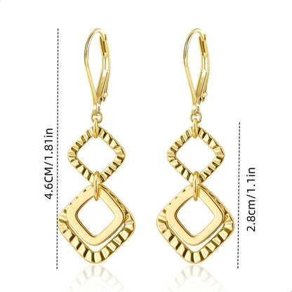 Brass real gold electroplating niche light luxury karst pleated earrings women's earrings -dropshippingabc.com
