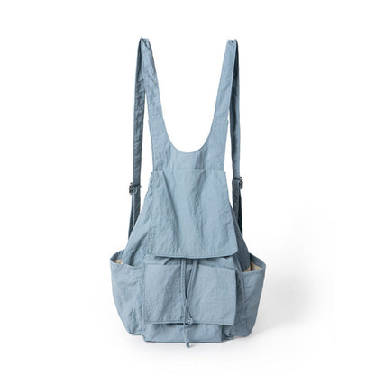 Lightweight Nylon Backpack Purse for Women - Pleated Large Capacity Multi-Pocket Daypack in Beige -dropshippingabc.com