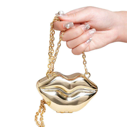 Lip Shaped Small evening Clutch Purse – Stylish Shinny Party Purse, Perfect for Casual Outings, Proms, and Parties – A Unique Fashion Accessory That Turns Heads