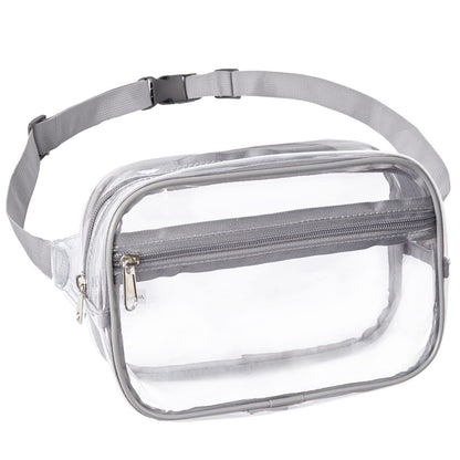 PVC Transparent Belt Bag – Adjustable Shoulder Strap Crossbody Fanny Pack for Sports & Travel – Waterproof Chest Purse with Stylish Design -dropshippingabc.com