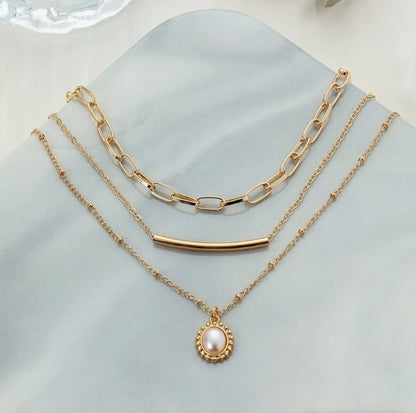 Gold Plated Layering Necklace Set for Women - 5-Piece Cuban, Snake, Paperclip, Rope & Twist Chain Collection -dropshippingabc.com
