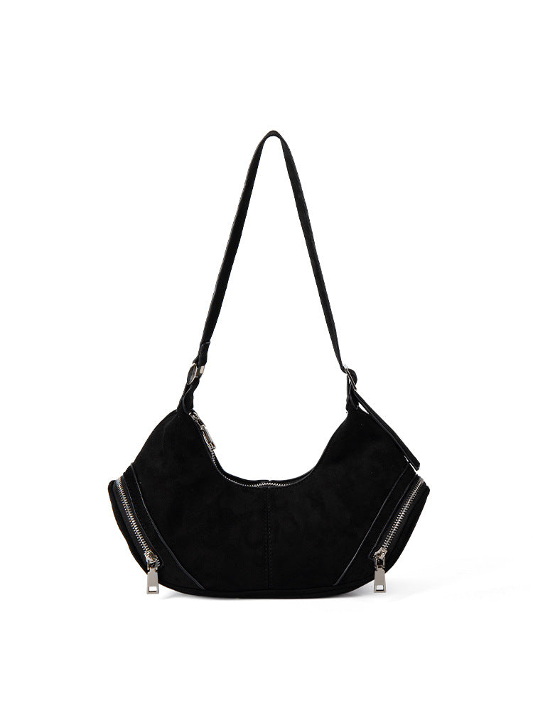 Large Capacity Suede Shoulder Bag - Vintage Casual Slouch Hobo Bag -dropshippingabc.com