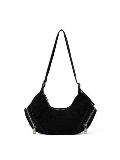 Large Capacity Suede Shoulder Bag - Vintage Casual Slouch Hobo Bag -dropshippingabc.com