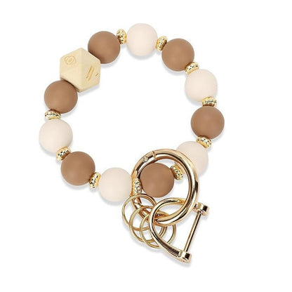 PU Tassel Keychain Women's Bag charm Silicone Beaded Keychain Wristlet Key Ring Bracelet Cute Car Key Chain Holder for Women Girls