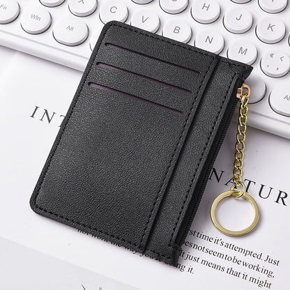 Ultra-thin new card bag for women, small and simple multi-card zipper change bag, large-capacity ID card holder, card holder. -dropshippingabc.com