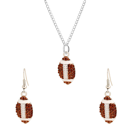 Alloy Rhinestone Football Rugby Earrings for Women Party Jewelry Dangle Drop Stud Earrings Sparkling Sports Fan Game Day Accessories -dropshippingabc.com