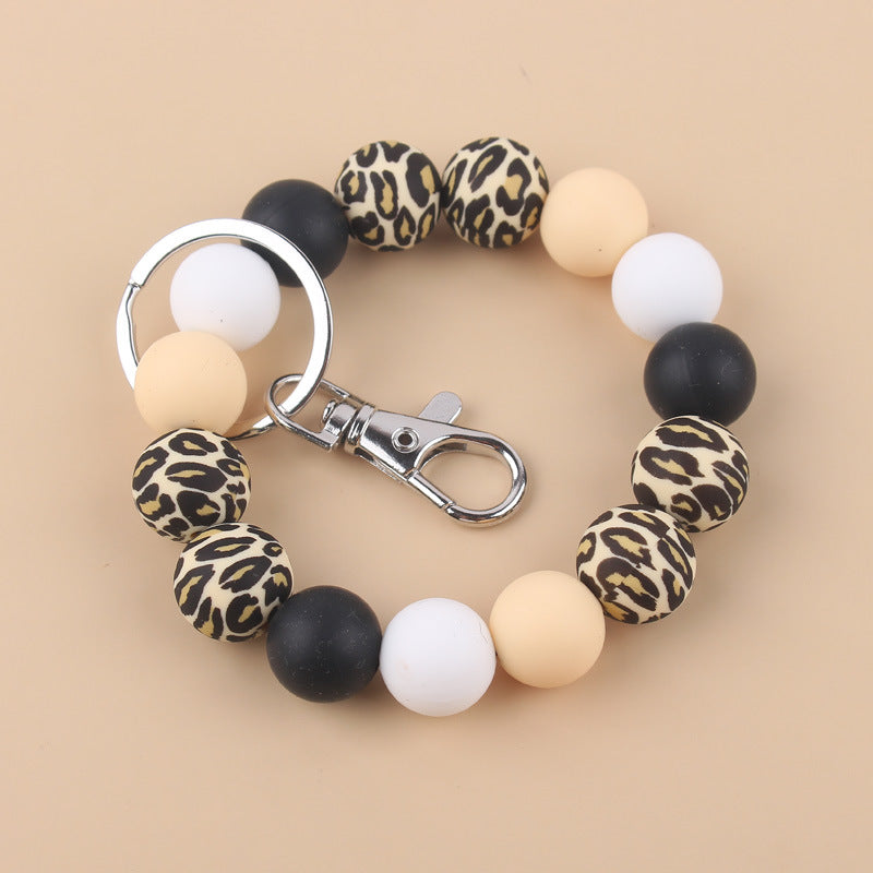Silicone Beads Cow Sunflower Keychain Accessories, Creative Pendant Bracelet Bracelet Keyring Female - dropshippingabc.com