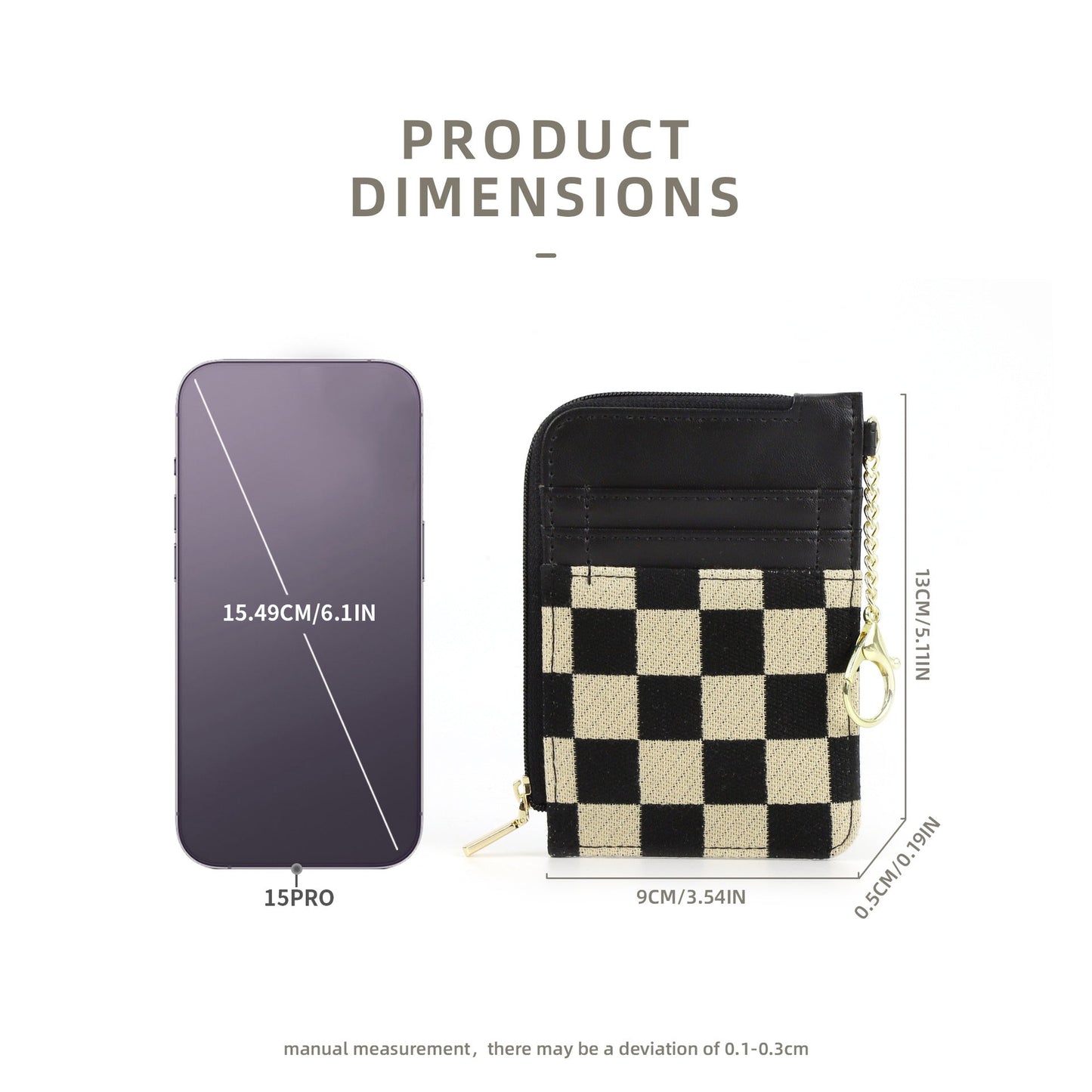 Retro Plaid Multi-Card Holder - Change Bag Wallet with Keychain for Cards, Coins & SIM -dropshippingabc.com