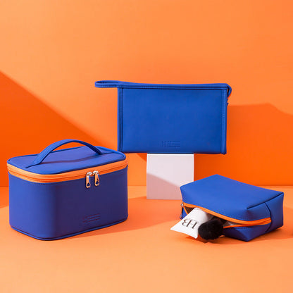 3-Piece Large Capacity Makeup Bags Set - Waterproof PU Cosmetic Organizer for Gym, College, Travel -dropshippingabc.com