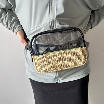 Transparent PVC Straw Waist Bag – Portable, Waterproof Beach Waist Bag & Fanny Pack for Women – Crossbody Chest Purse with Stylish Design -dropshippingabc.com