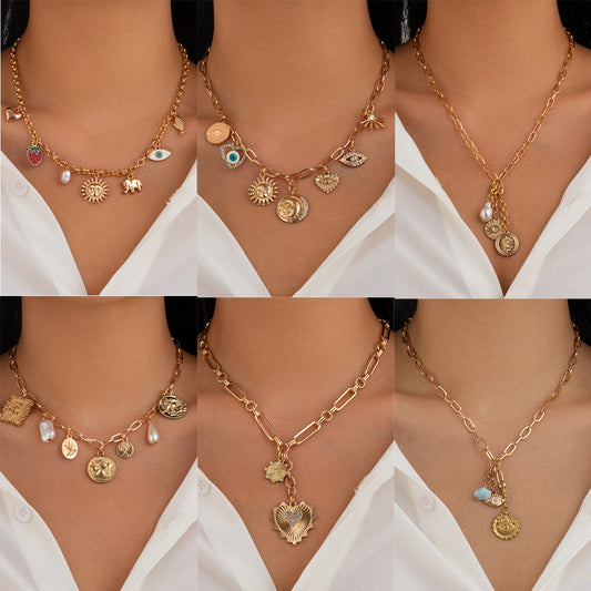 Heart Zircon Cuban Link Necklace - Gold Plated Paperclip Chain Hip Hop Jewelry for Women & Men -dropshippingabc.com