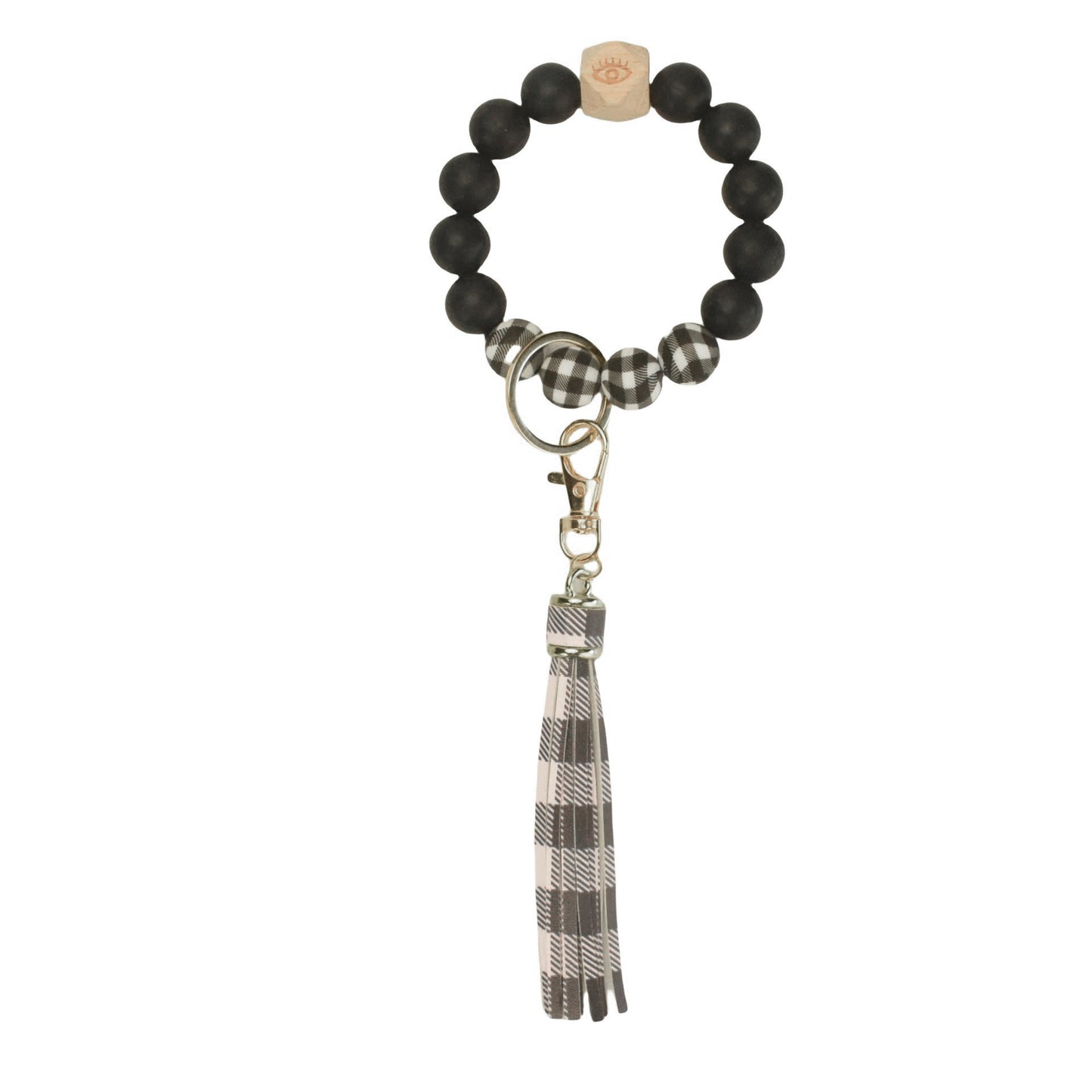 PU Tassel Keychain Women's Bag charm Silicone Beaded Keychain Wristlet Key Ring Bracelet Cute Car Key Chain Holder for Women Girls