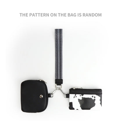 Checkerboard Wristlet Wallet for Women - Multifunctional Mini Zip Around Wrist Bag with Dual Pouch -dropshippingabc.com