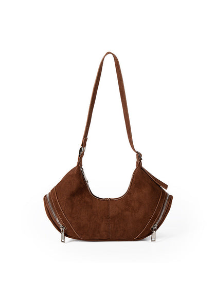 Large Capacity Suede Shoulder Bag - Vintage Casual Slouch Hobo Bag -dropshippingabc.com