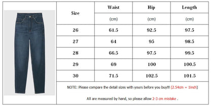 Women's Medium Comfort-Stretch Jeans - High Waist Vintage Denim Pants for Autumn Winter 2025 Casual Streetwear -dropshippingabc.com