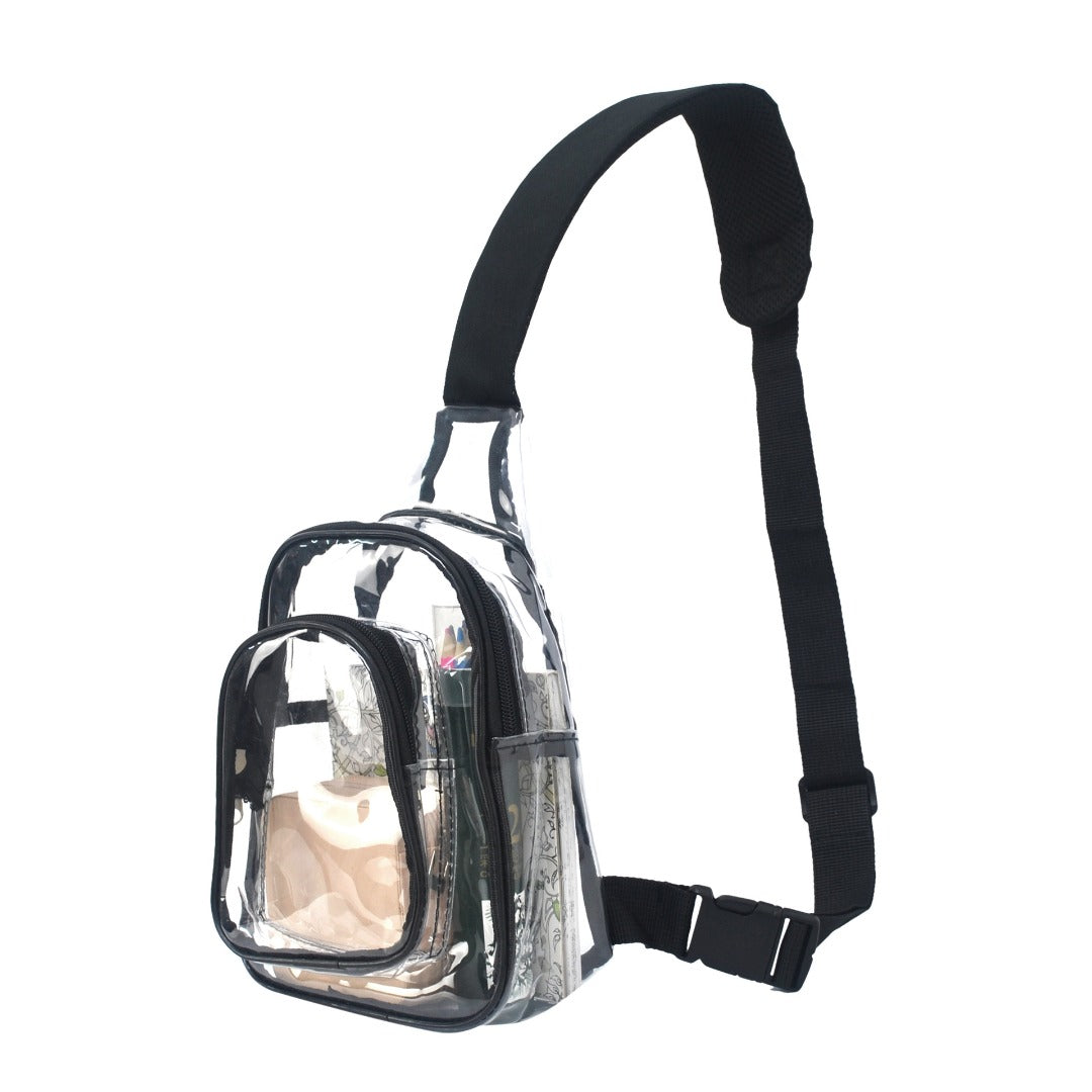 PVC Transparent Shoulder Chest Bag - Outdoor Travel Backpack & Gym Visual Crossbody Bag -dropshippingabc.com