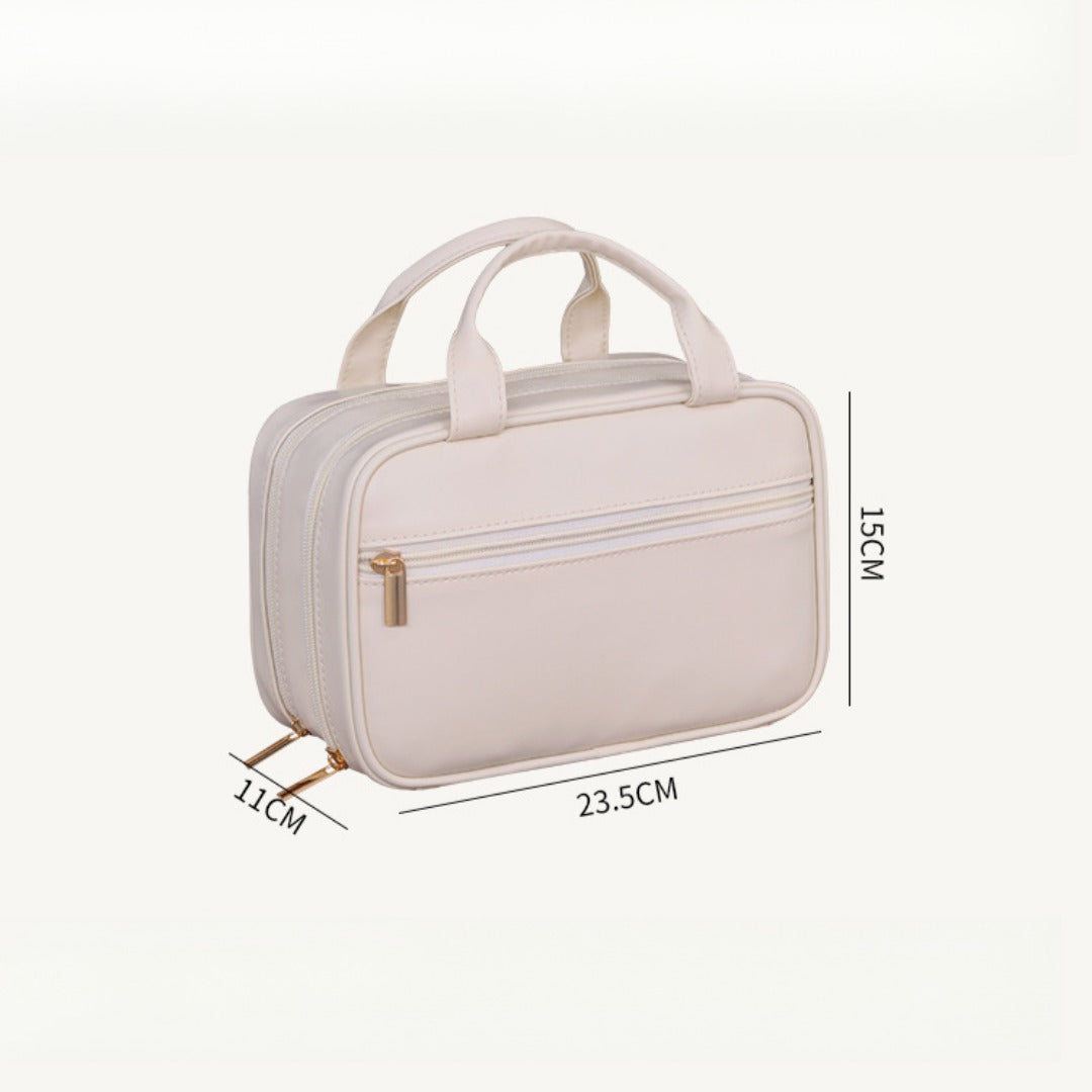 Double layer portable cosmetic bag, large capacity portable cosmetic storage bag, makeup bag organizer,Makeup bag with compartments, -dropshippingabc.com