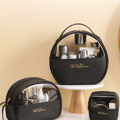 Translucent PU Makeup Bag - Large Capacity Waterproof Toiletry Organizer & Skincare Storage -dropshippingabc.com