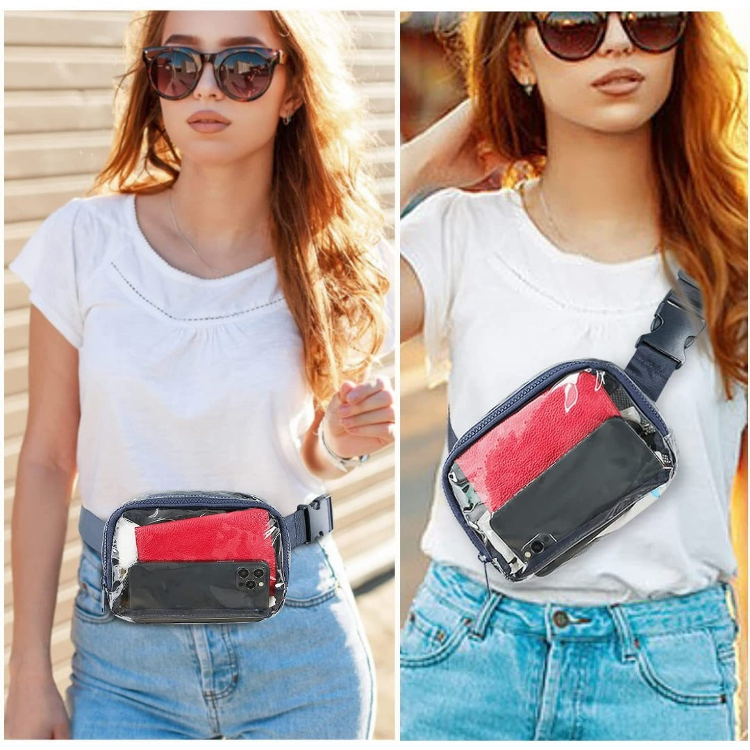 Waterproof Square Fanny Pack - Transparent Small Crossbody Belt Bag with Adjustable Strap, Stadium Approved -dropshippingabc.com