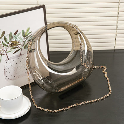 Acrylic Evening Clutch Purse - Gold & Silver Wedding Prom Bag with Chain, Stylish Makeup Clutch Box for Parties