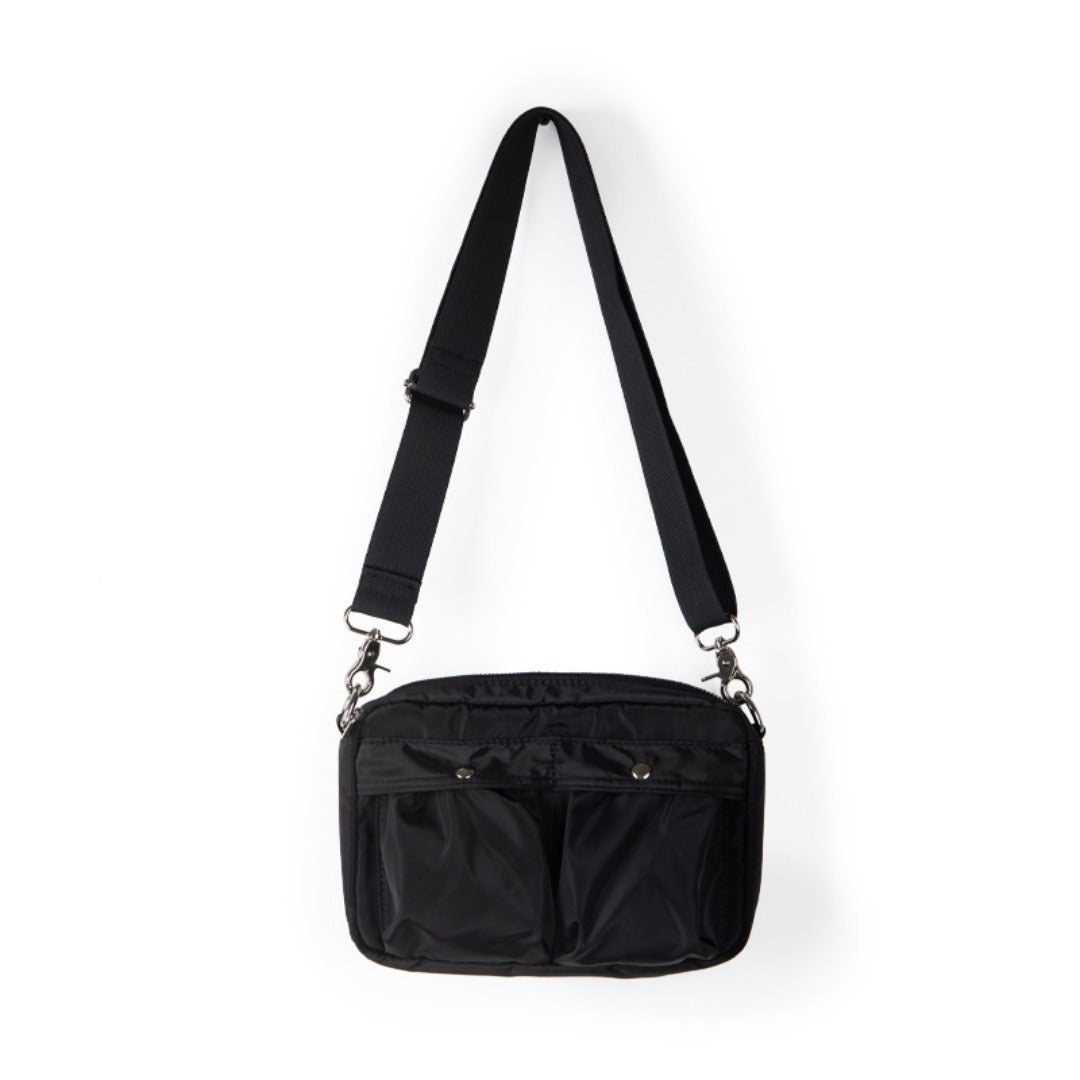 Women's Pleated Nylon Crossbody Bag - Small Square Shoulder Purse with Front Pockets -dropshippingabc.com