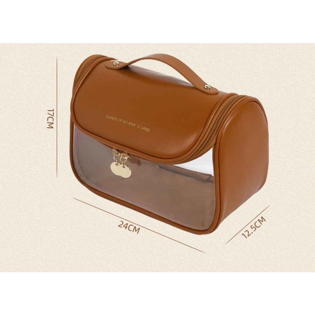 Visible Transparent Makeup Bag - Large Capacity Waterproof Toiletry Bag for Travel & Portable Storage -dropshippingabc.com