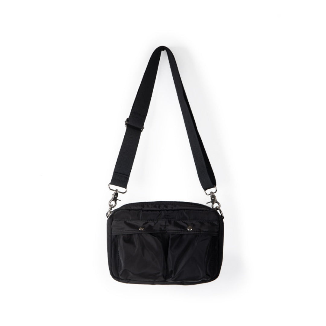 Women's Pleated Nylon Crossbody Bag - Small Square Shoulder Purse with Front Pockets -dropshippingabc.com