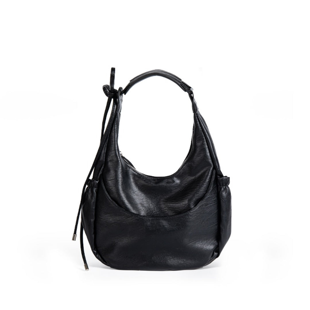 Large Capacity Black Hobo Bag for Women - Versatile Shoulder Hobo Bag -dropshippingabc.com