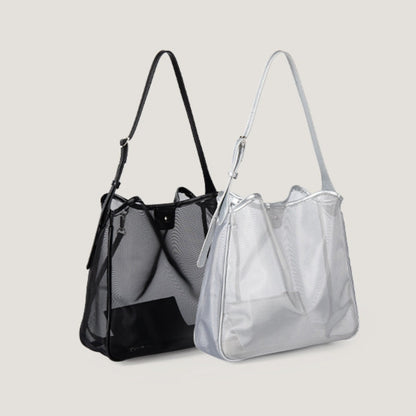 Lightweight Mesh Commuter Hobo Tote Bag - Large Capacity Stylish & Versatile Shoulder Bag -dropshippingabc.com