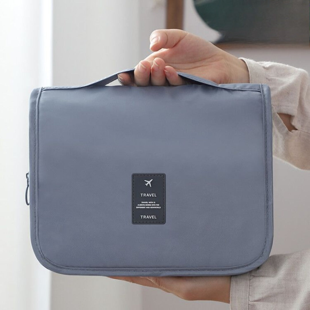 Travel Waterproof Makeup Bag with Hook - Large Capacity Portable Wash Bag & Toiletry Organizer -dropshippingabc.com