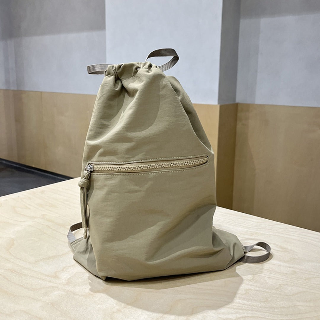 Large Capacity Bucket Backpack Purse - Lightweight Nylon Drawstring Bag for Women, Unisex Casual Summer Bundle Bag -dropshippingabc.com