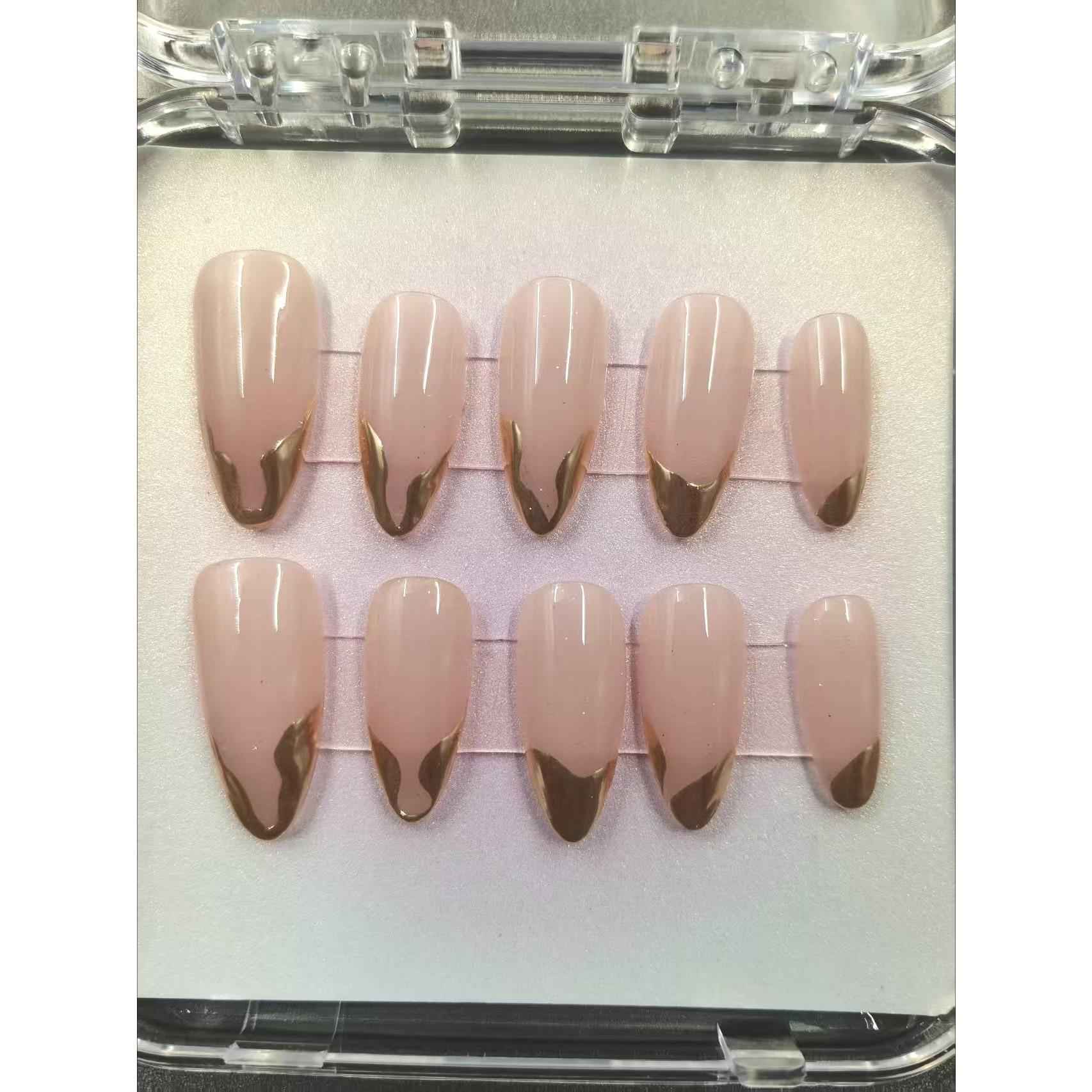 French tip Handmade press on nails fake nails removable Handmade Drawing Nails 1056