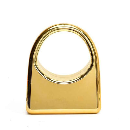 Acrylic Evening Bag with Metal Top Handle - Prom Clutch Purse with Detachable Crossbody Chain