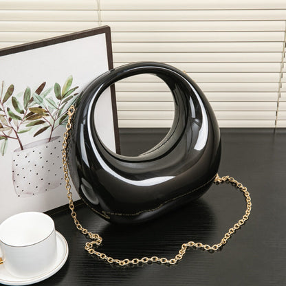 Acrylic Evening Clutch Purse - Gold & Silver Wedding Prom Bag with Chain, Stylish Makeup Clutch Box for Parties -dropshippingabc.com