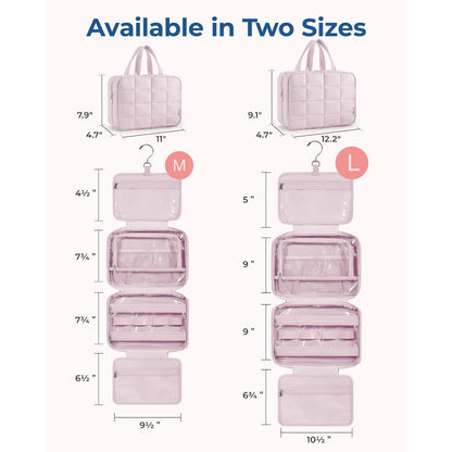 Travel Toilet Bag with Jewelry Storage - Hanging Toilet Bag & Fluffy Cosmetic Bag with Compartments -dropshippingabc.com