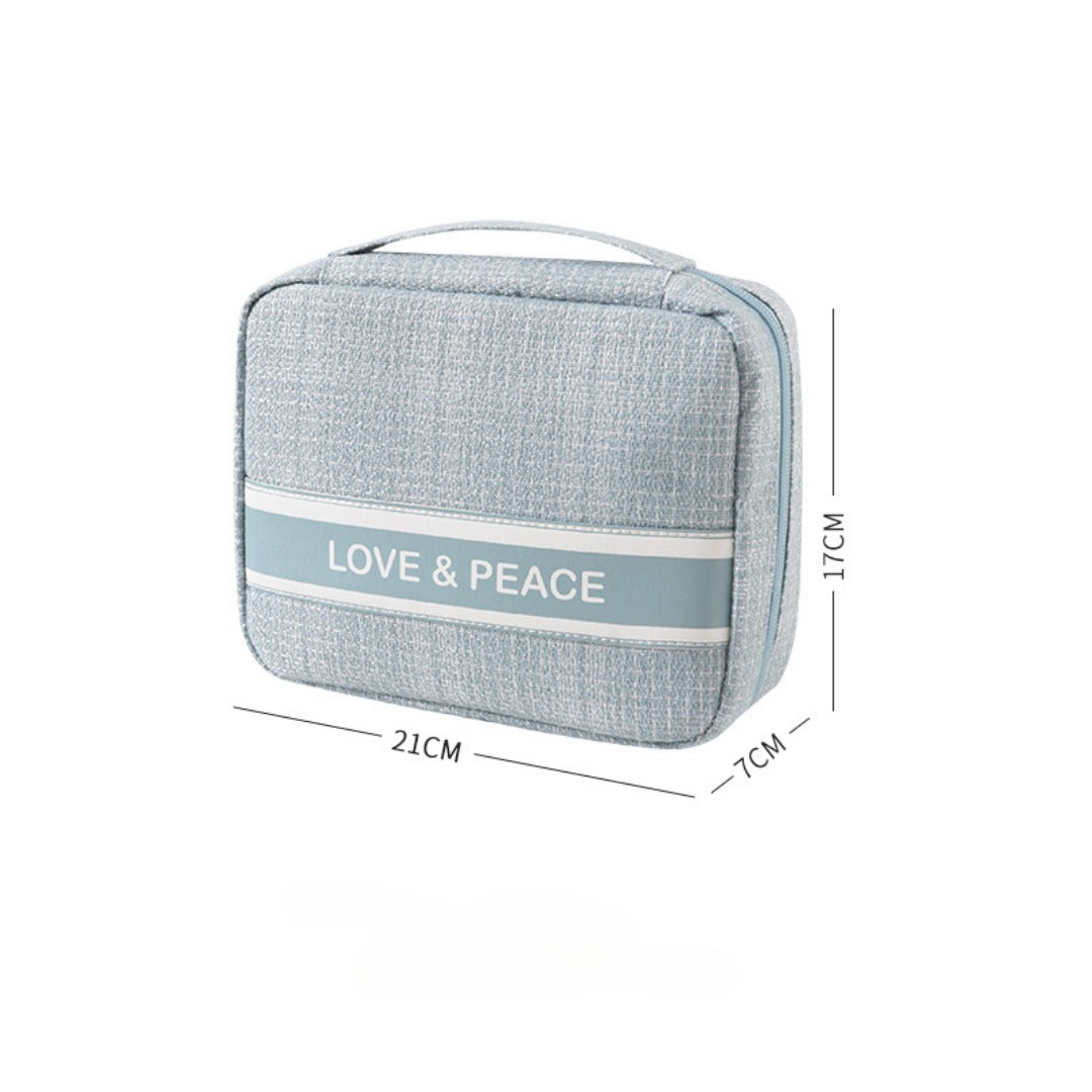 Small Square Makeup Bag - Compact Travel Cosmetic Organizer & Portable Storage Pouch -dropshippingabc.com