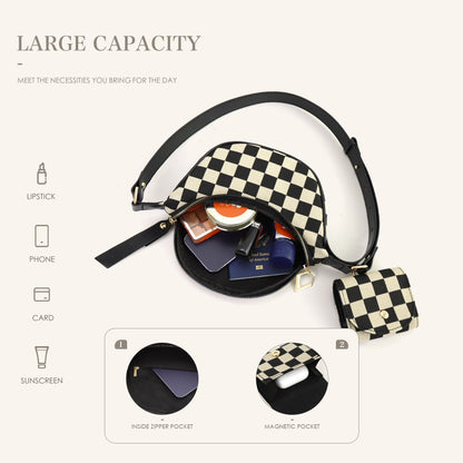 Versatile Checkerboard Chest Bag – Fashion Plaid Waist Bag, Stylish Messenger Bag & Fanny Pack for Everyday Use -dropshippingabc.com