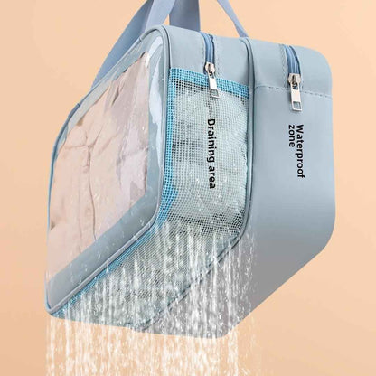 Premium Makeup Bag with Wet-Dry Separation - Large Capacity Beach & Travel Cosmetic Organizer