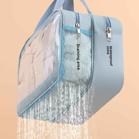 Premium Makeup Bag with Wet-Dry Separation - Large Capacity Beach & Travel Cosmetic Organizer