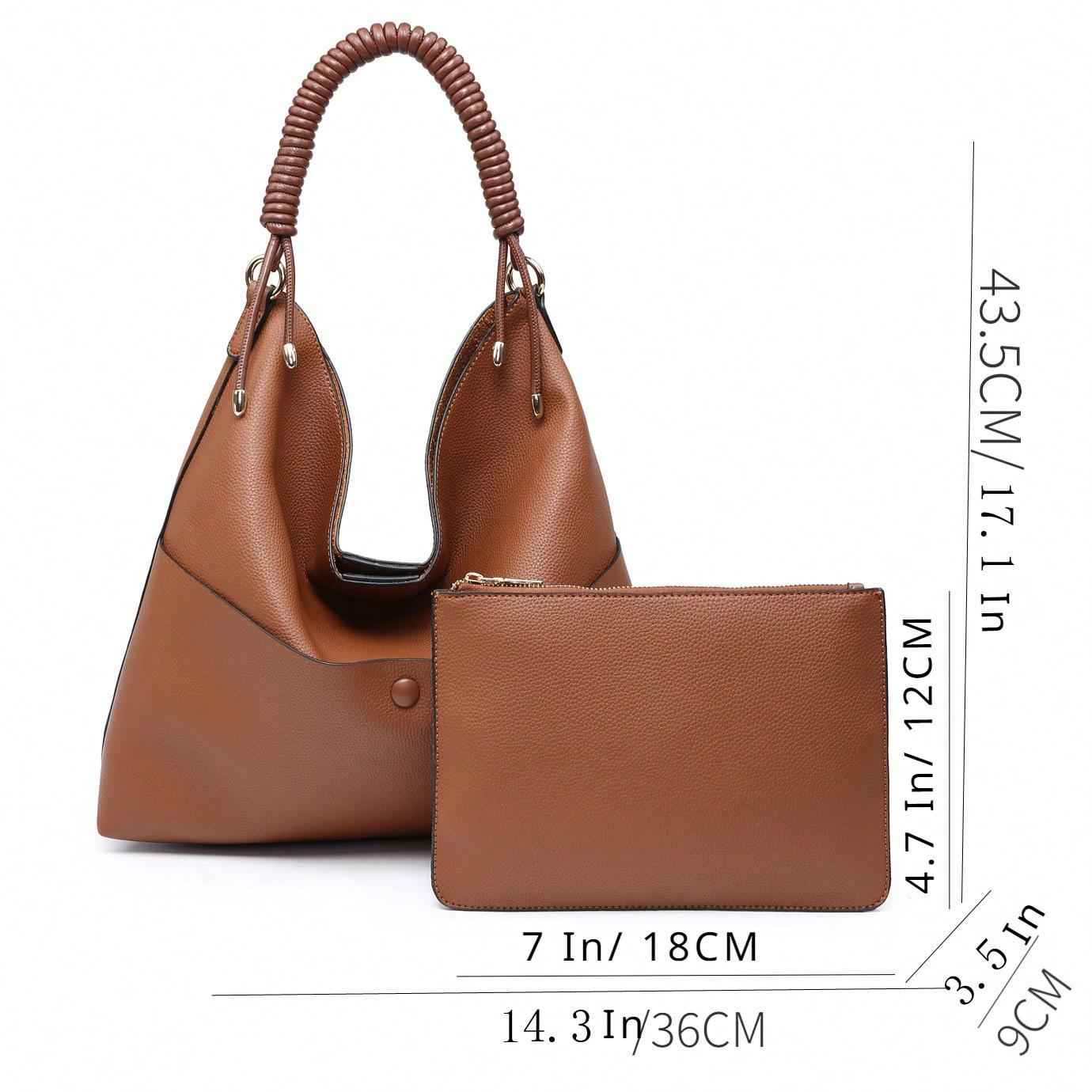 shomico Soft Material Women's Hobo Purse – Lightweight, Large Capacity Shoulder Bag With Detachable Extra Pouch