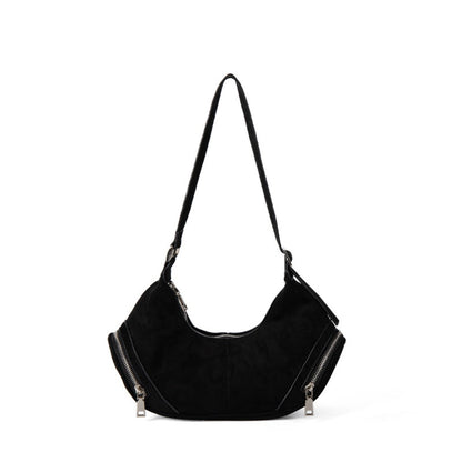 Large Capacity Suede Shoulder Bag - Vintage Casual Slouch Hobo Bag -dropshippingabc.com