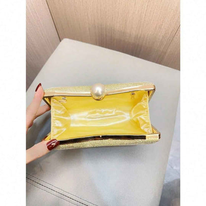 Elegant Glitter Evening Purse - Glamorous Clutch Bag with Rhinestone Diamond for Wedding Party Dinner