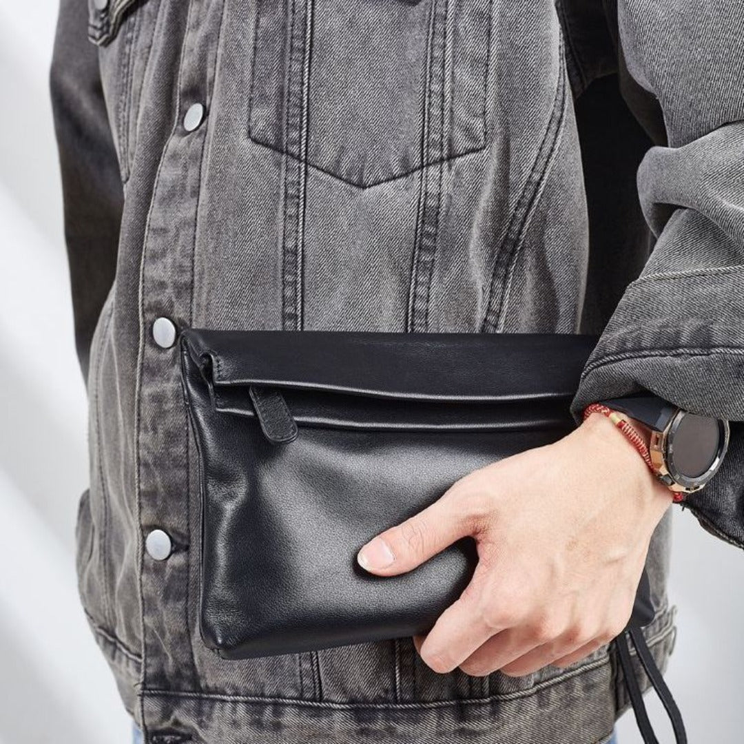 Vegan Leather Small Crossbody Bag - Chest Purse & Fanny Pack for Men -dropshippingabc.com